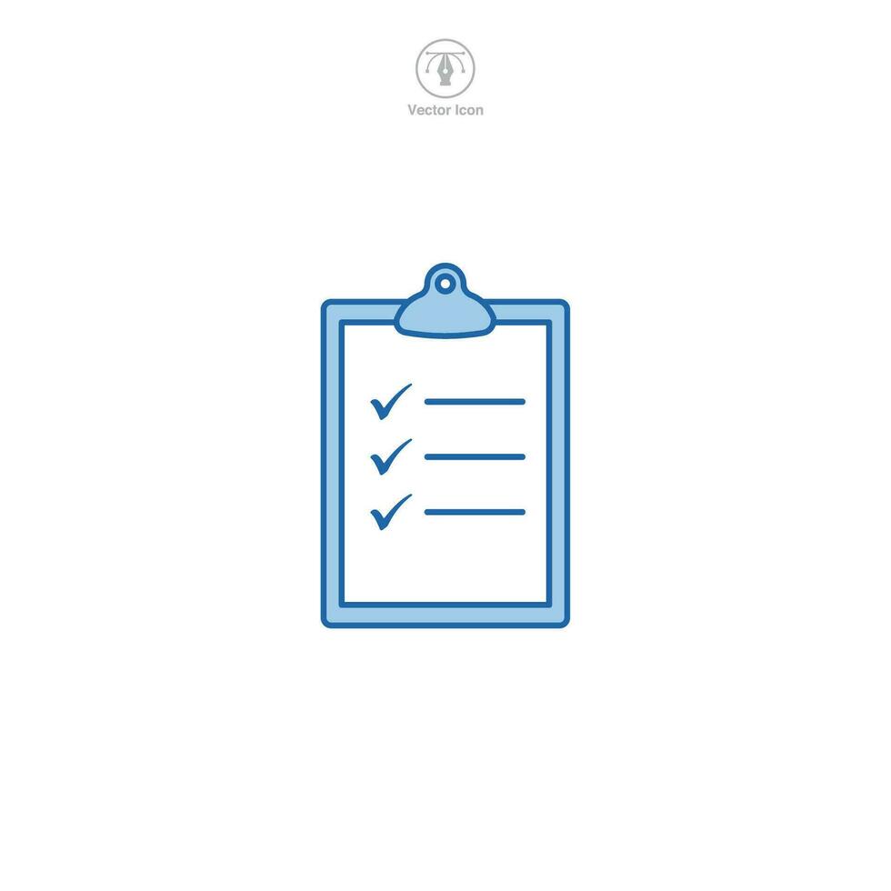 Checklist icon. A simple and organized vector illustration of a checklist, symbolizing tasks, to-do lists, and completion.