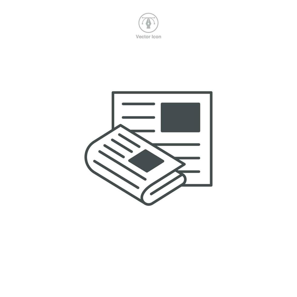 A vector illustration of a newspaper icon, signifying news, information, or journalism. Perfect for representing current events, articles, or media platforms