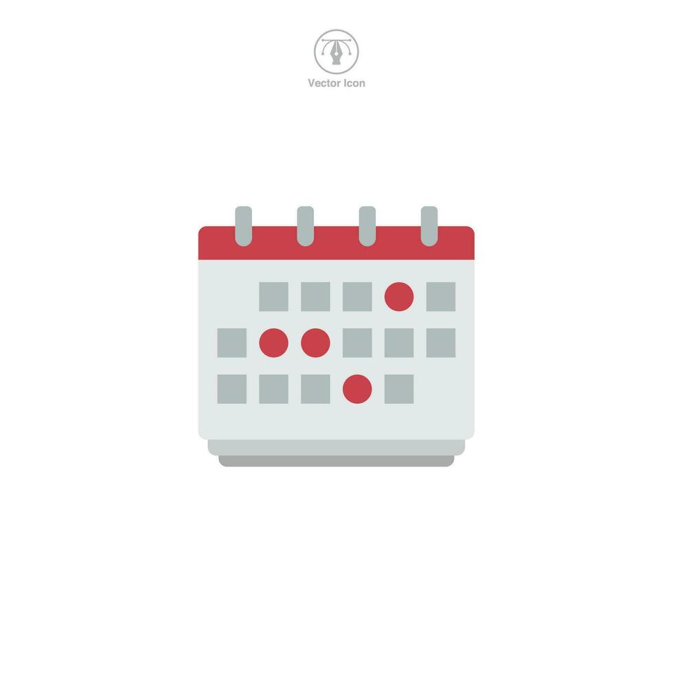 Calendar icon. A neat and organized vector illustration of a calendar, symbolizing scheduling, planning, and keeping track of important dates.