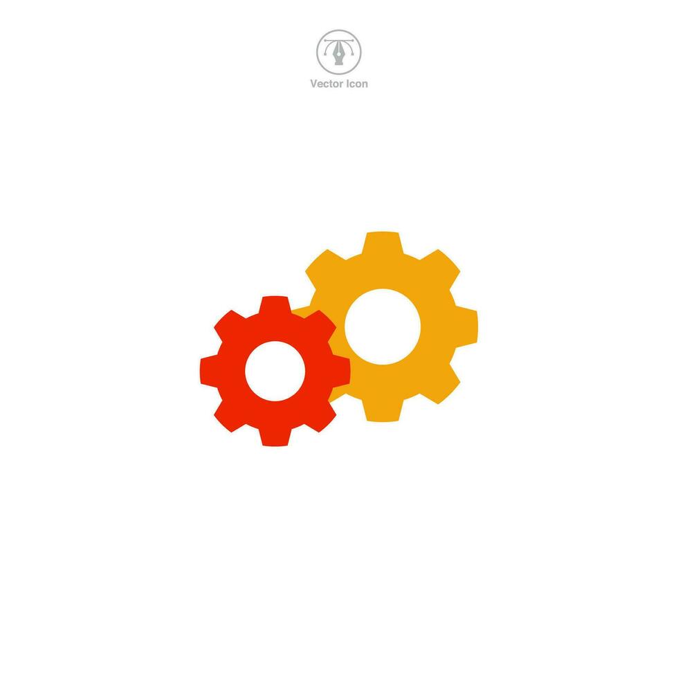 Gear icon. A sleek and mechanical vector illustration of a gear, symbolizing settings, customization, and system control.