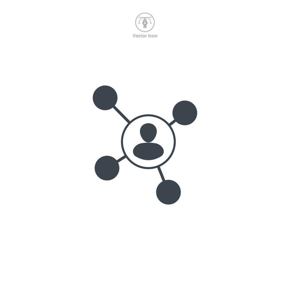 Network icon. A dynamic and interconnected vector illustration of a network, symbolizing connections, communication, and digital infrastructure.