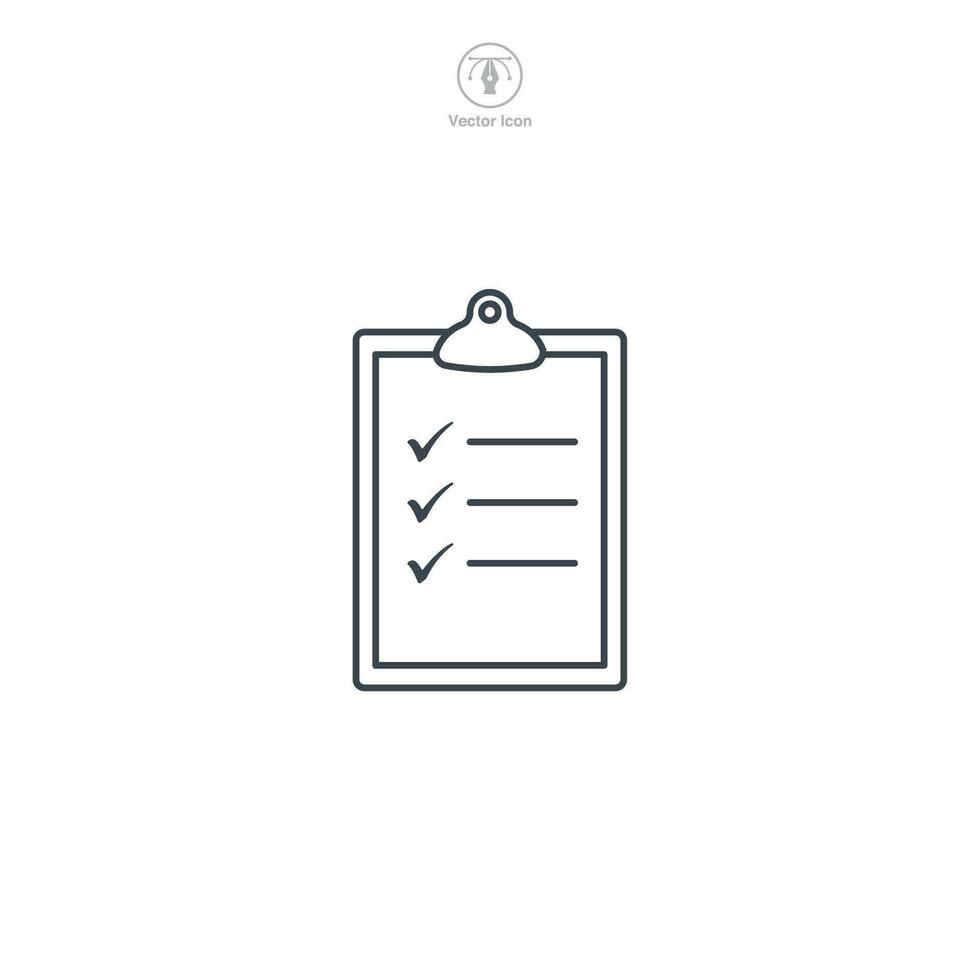 Checklist icon. A simple and organized vector illustration of a checklist, symbolizing tasks, to-do lists, and completion.