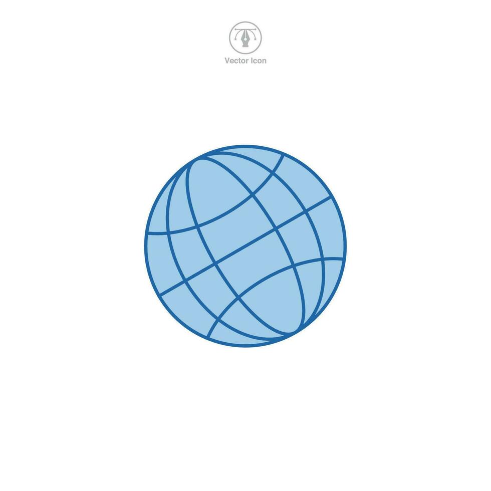 Globe icon. A visually appealing and interconnected vector illustration of a globe, symbolizing global presence, international reach, and connectivity.