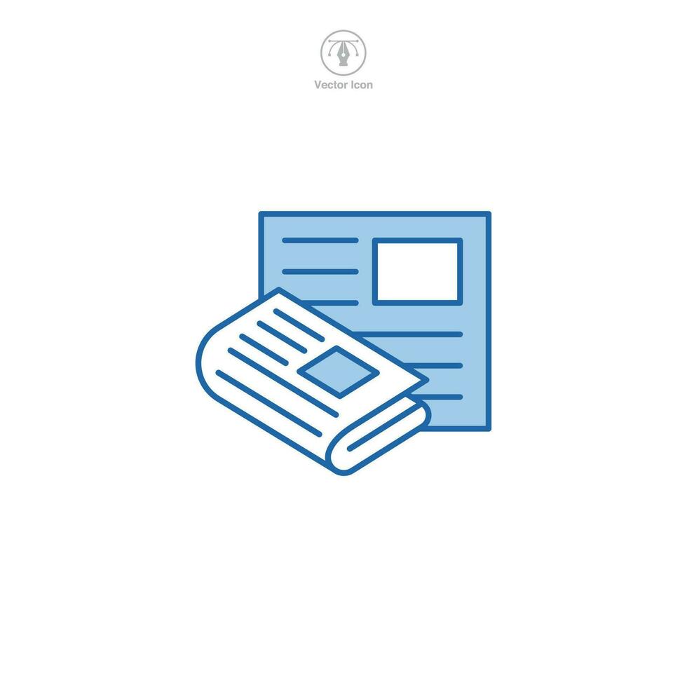 A vector illustration of a newspaper icon, signifying news, information, or journalism. Perfect for representing current events, articles, or media platforms