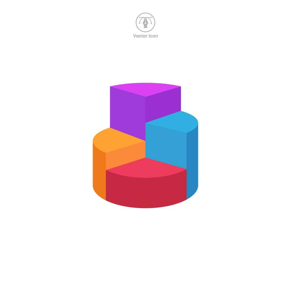 A vector illustration of a pie chart icon, representing data, statistics, or analysis. Ideal for indicating surveys, percentages, or business reports