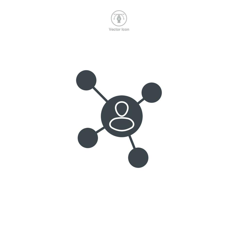 Network icon. A dynamic and interconnected vector illustration of a network, symbolizing connections, communication, and digital infrastructure.