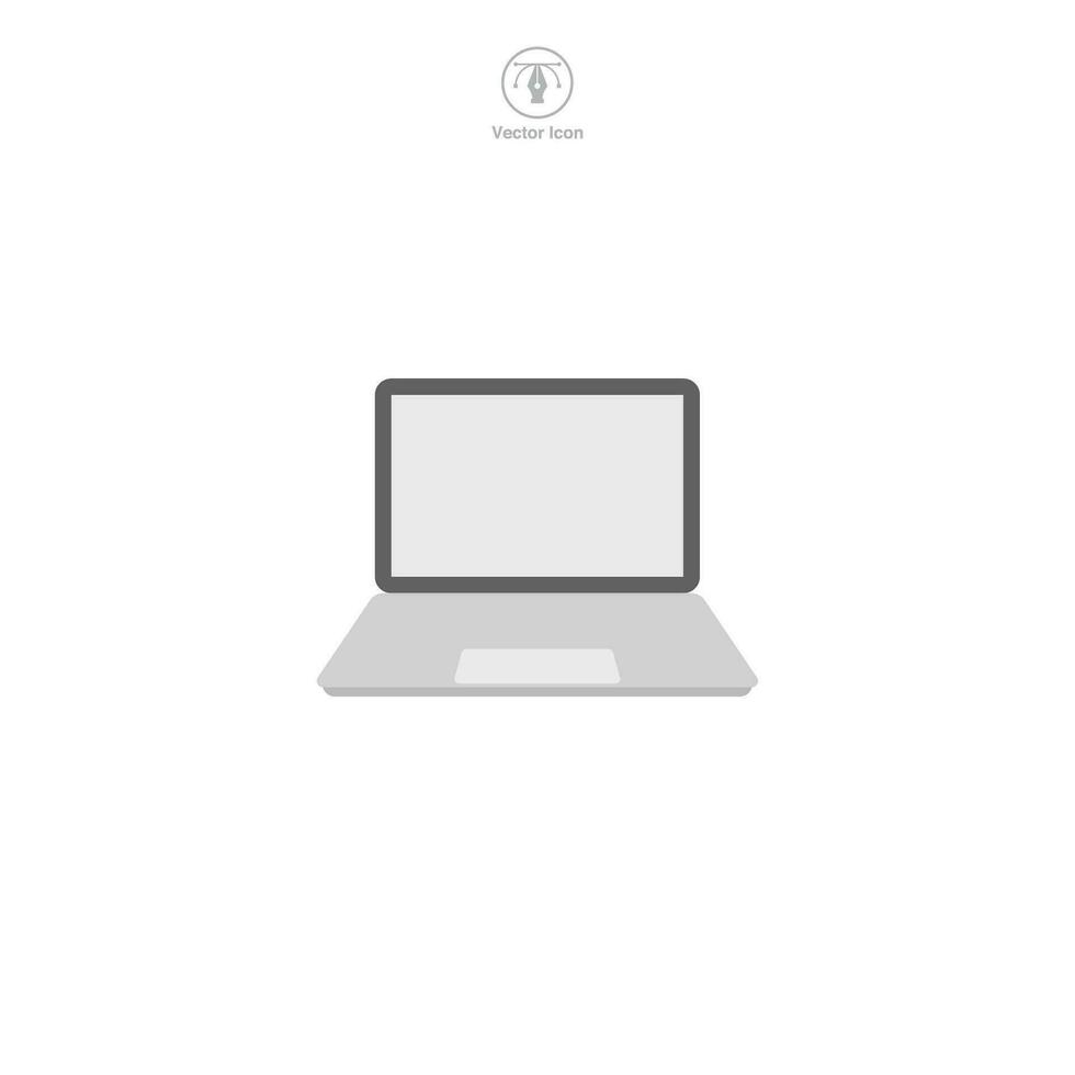 Laptop or Desktop icon. A modern and versatile vector illustration of a laptop or desktop computer, representing technology, work, and productivity.