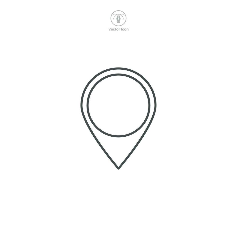 A vector illustration of a location pin icon, effectively visualizing destination, direction, or place. Great for mapping or geographical references