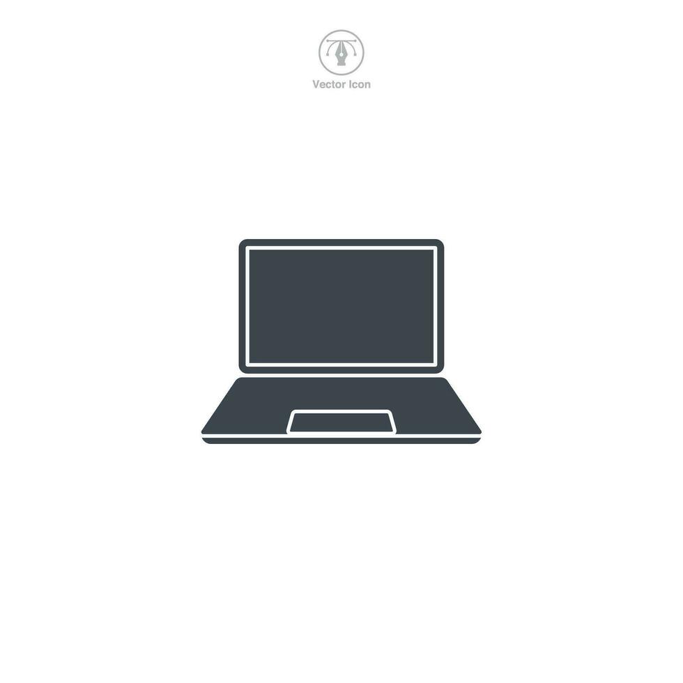 Laptop or Desktop icon. A modern and versatile vector illustration of a laptop or desktop computer, representing technology, work, and productivity.