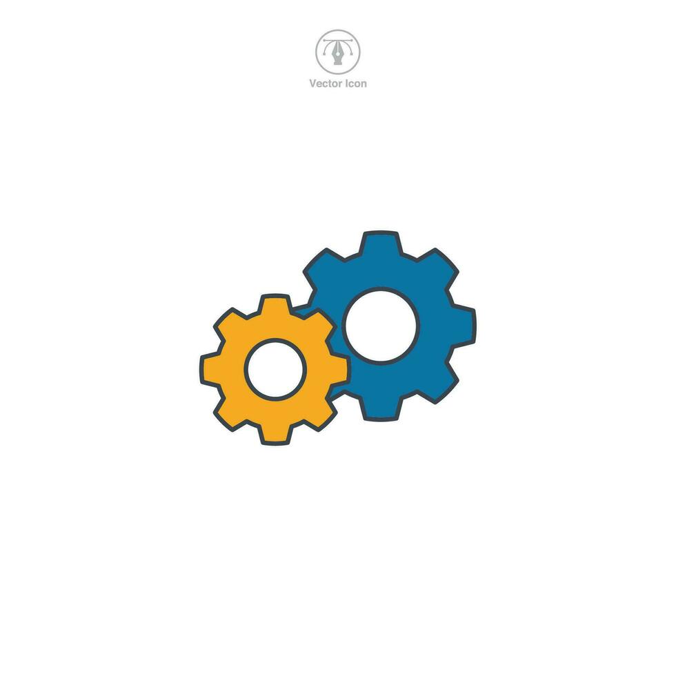 Gear icon. A sleek and mechanical vector illustration of a gear, symbolizing settings, customization, and system control.