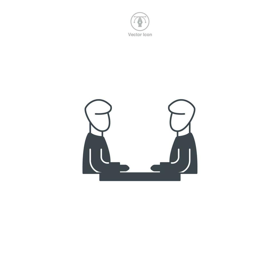 Meeting icon. A professional and collaborative vector illustration of a meeting, symbolizing discussions, teamwork, and group interactions.