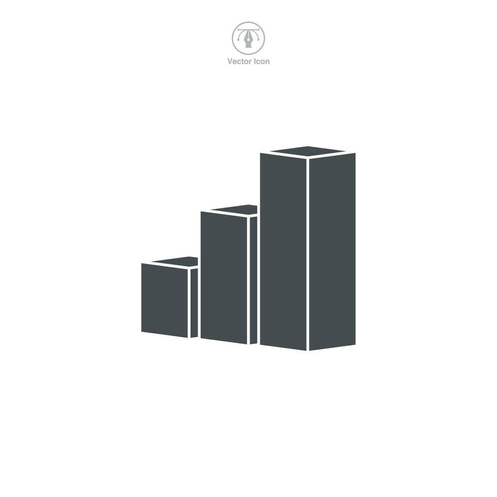 Vector illustration of a bar graph icon, encapsulating data visualization, progress tracking, and statistical analysis. Ideal for business, finance, and analytics