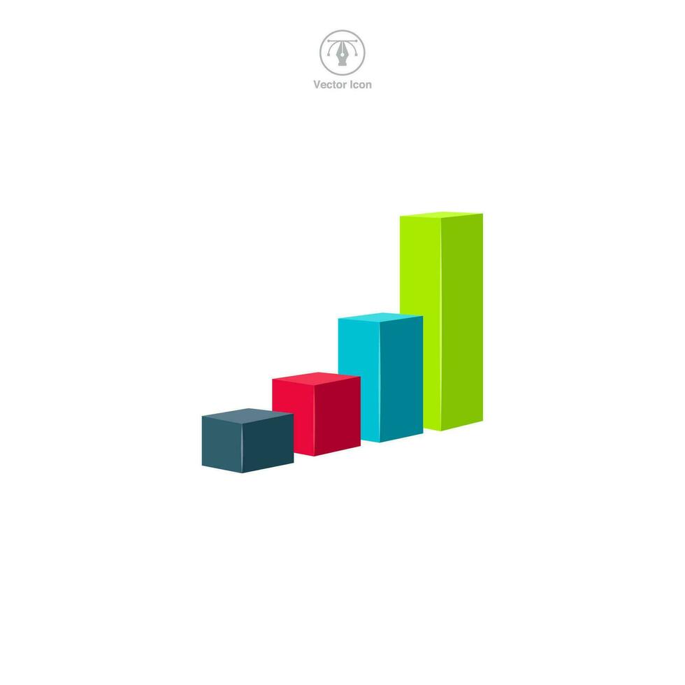 Bar Graph icon. A clean and informative vector illustration of a bar graph, illustrating data in a visually appealing and easy-to-understand format.