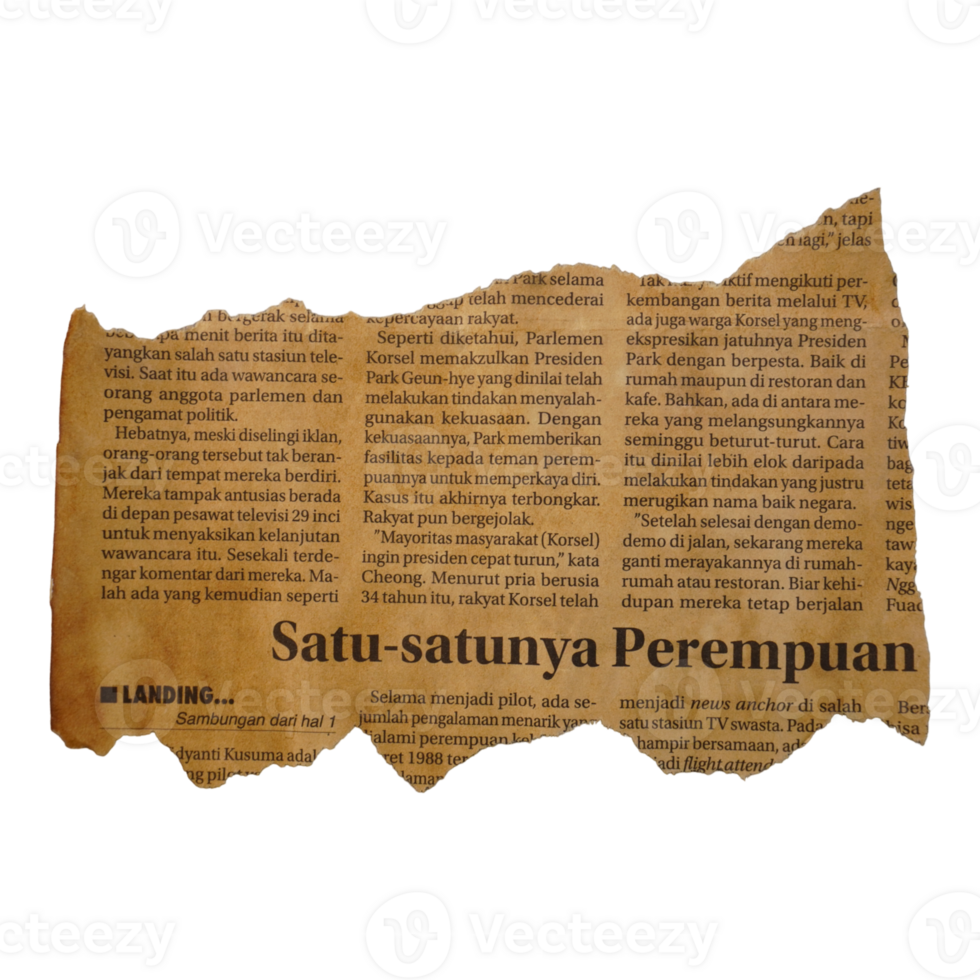 Vintage Ripped Newspaper Old png