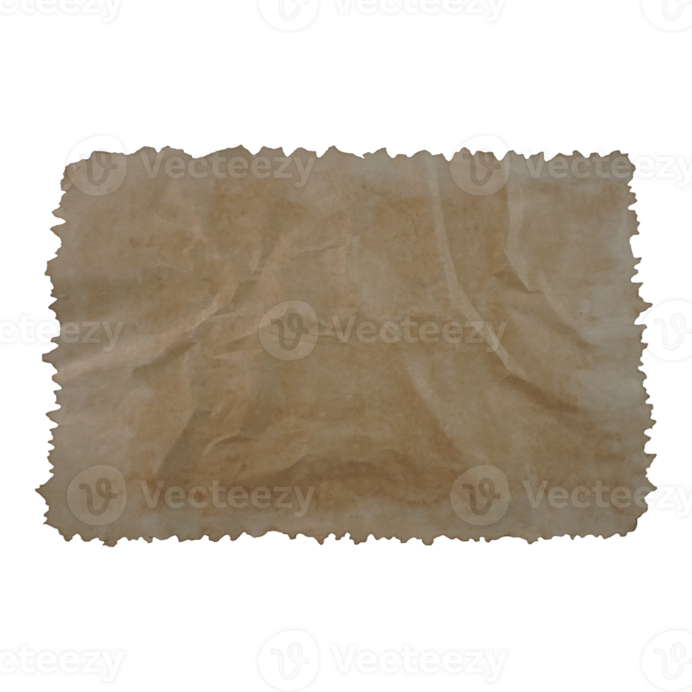 Brown Ripped Crumpled Old Paper Cutout png