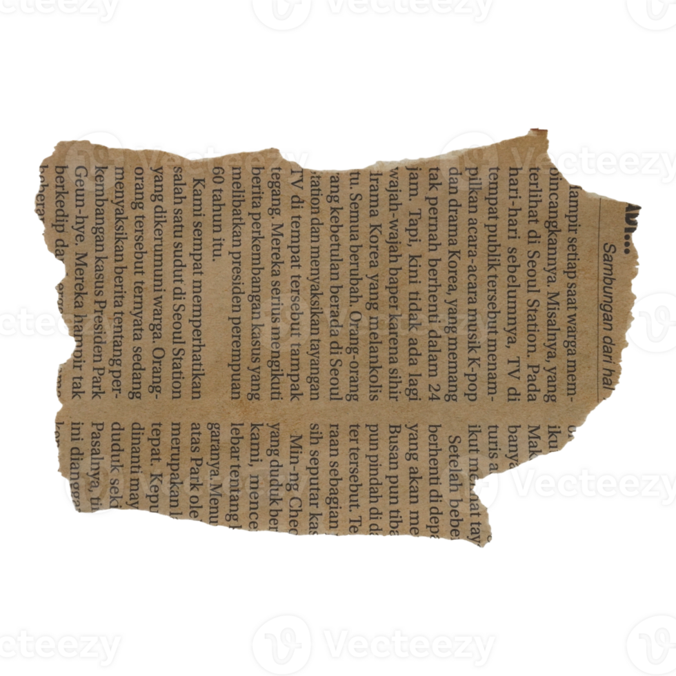 Aged Ripped Newspaper Old png