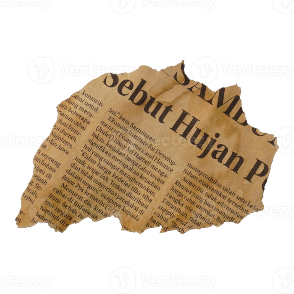 Abstract Ripped Newspaper Old png