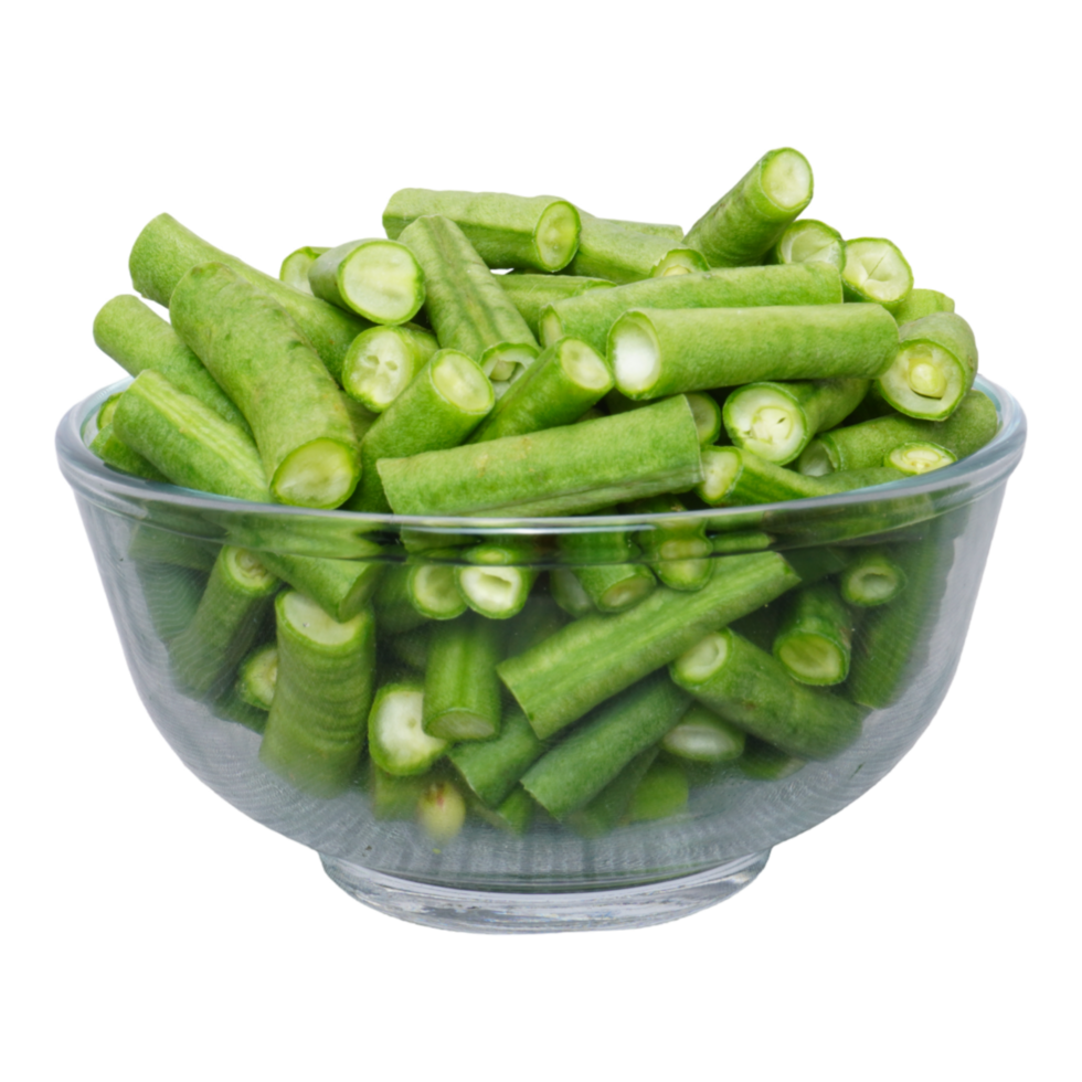 Long bean slices isolated, transparent background png