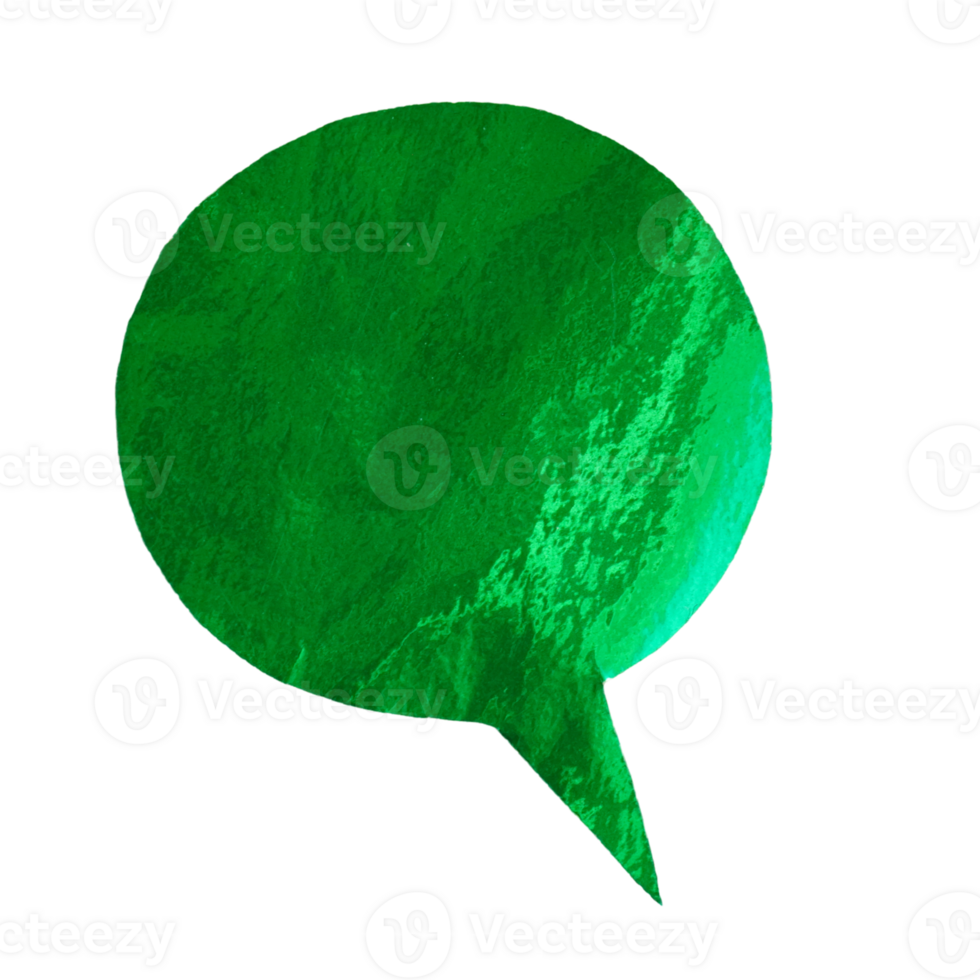 Circle Label Tag of Green Paper Speech Bubble png