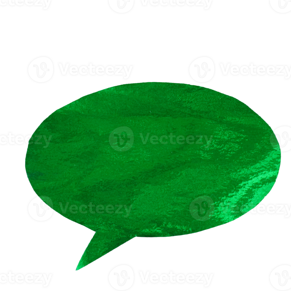 Circle Label of Green Paper Speech Bubble png