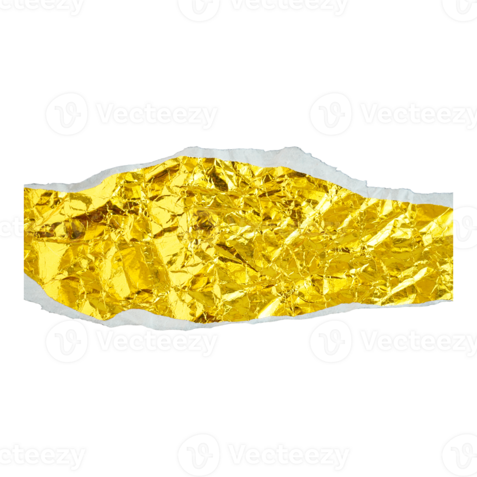 Decorative Ripped Crumpled Gold Paper png