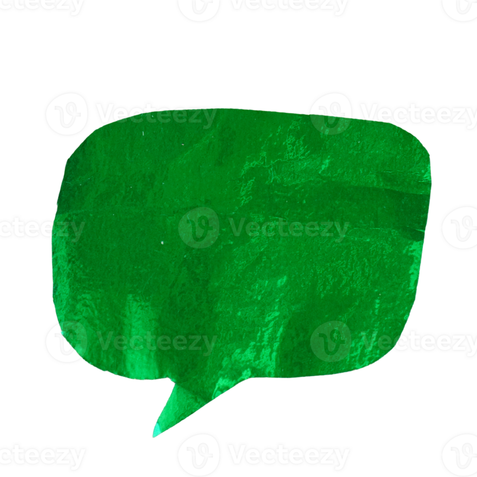 Label Tag of Green Paper Speech Bubble png