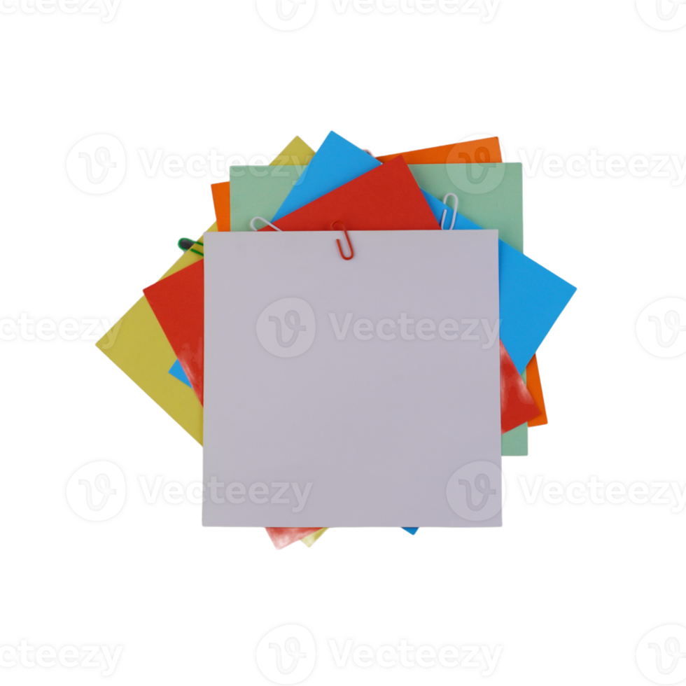 Office Paper with Clip Cutout png