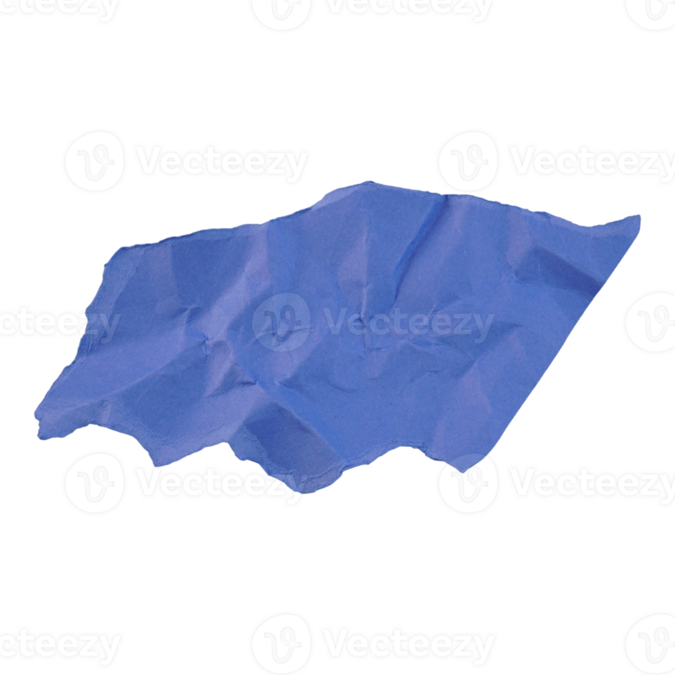 Decorative Ripped Crumpled Blue Paper png