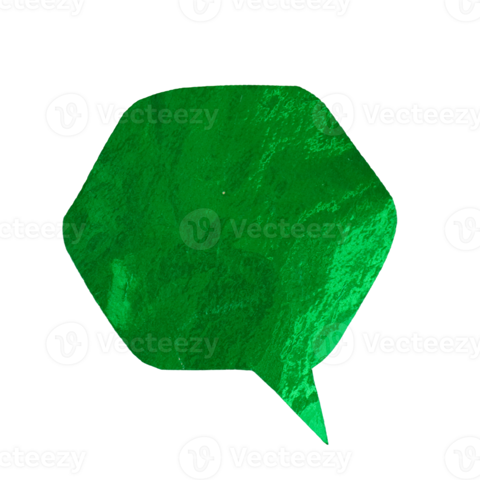 Hexagon Label Tag of Green Paper Speech Bubble png