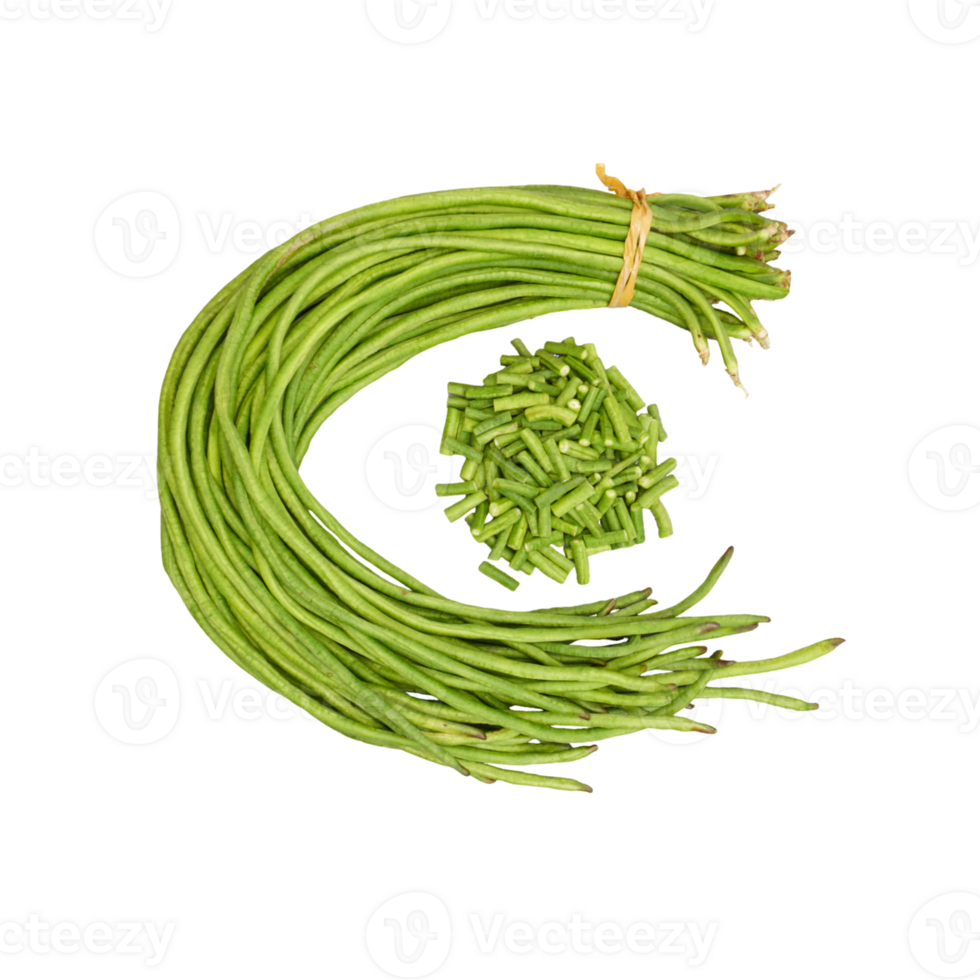 Bunch of fresh long bean isolated, transparent background png