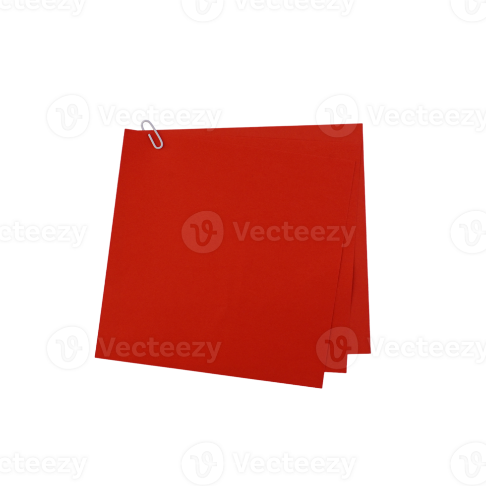Red Paper with Clip Cutout 25351828 PNG
