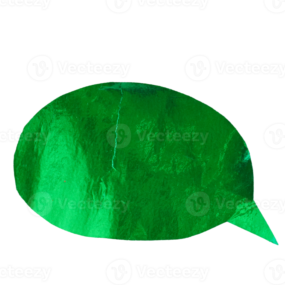 Circle Label of Green Paper Speech Bubble png