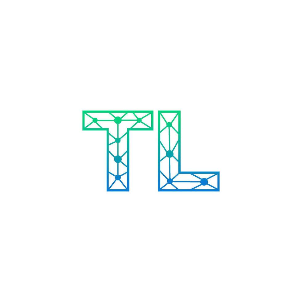 Abstract letter TL logo design with line dot connection for technology and digital business company. vector