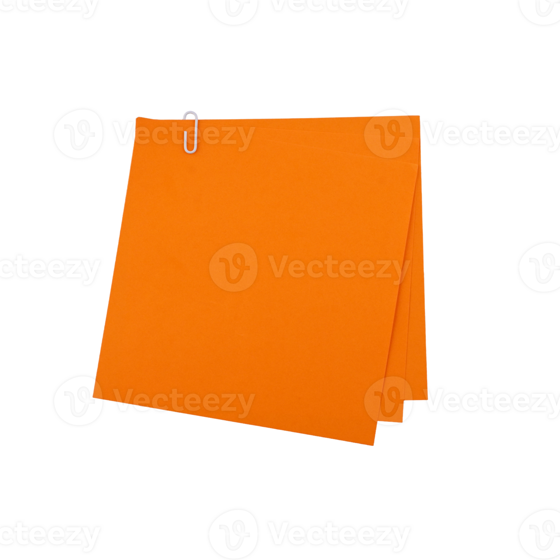 Orange Paper with Clip Cutout 25351891 PNG