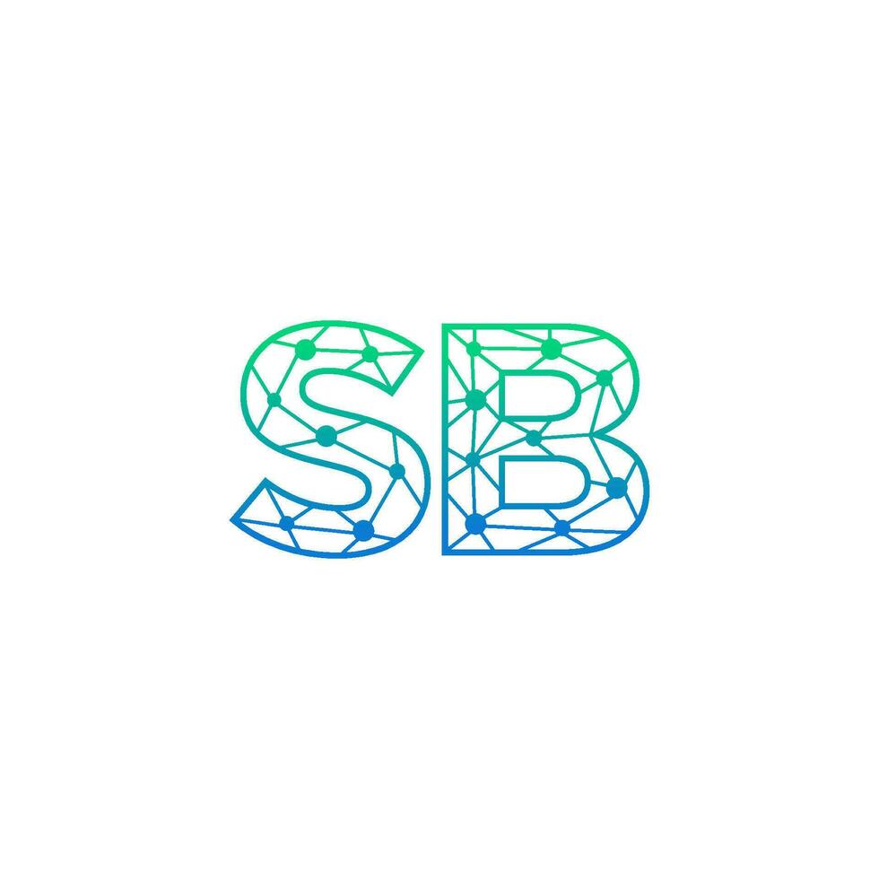 resumen letra sb logo diseño con línea punto conexión para tecnología y digital negocio compañía. vector
