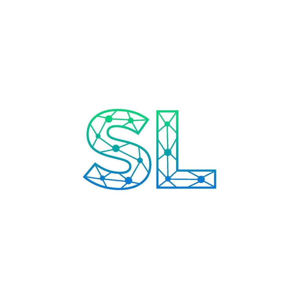 resumen letra sl logo diseño con línea punto conexión para tecnología y digital negocio compañía. vector