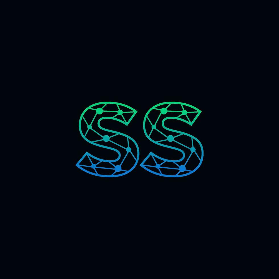 resumen letra ss logo diseño con línea punto conexión para tecnología y digital negocio compañía. vector