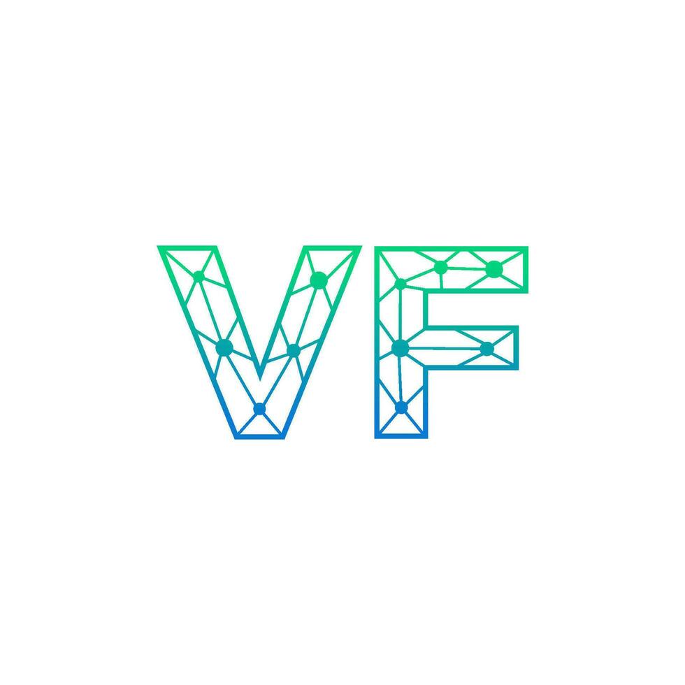 resumen letra vf logo diseño con línea punto conexión para tecnología y digital negocio compañía. vector