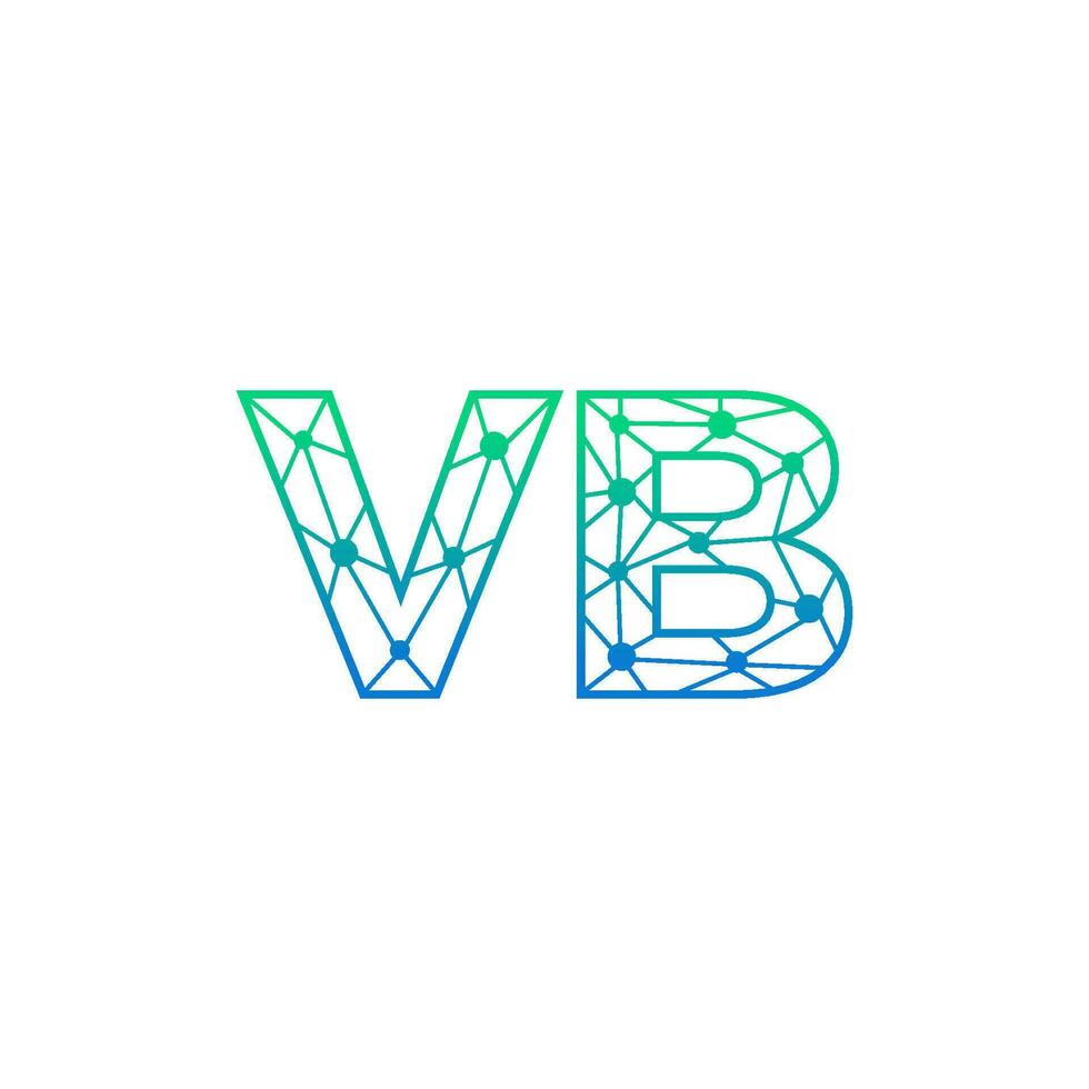 Abstract letter VB logo design with line dot connection for technology and digital business company. vector
