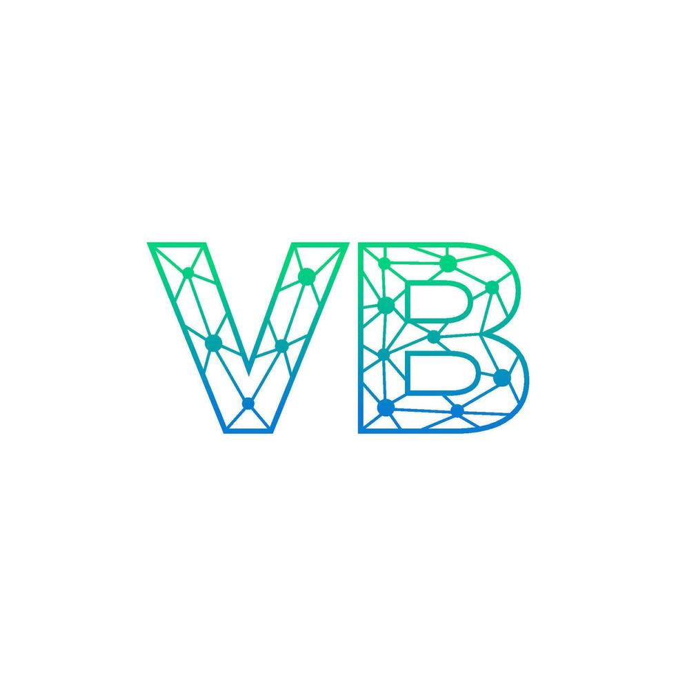 Abstract letter VB logo design with line dot connection for technology and digital business company. vector