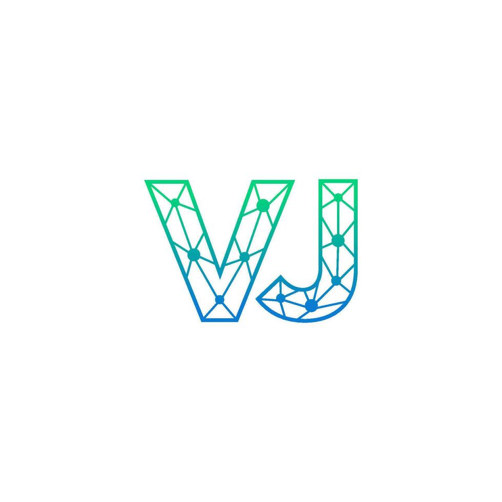 resumen letra vj logo diseño con línea punto conexión para tecnología y digital negocio compañía. vector