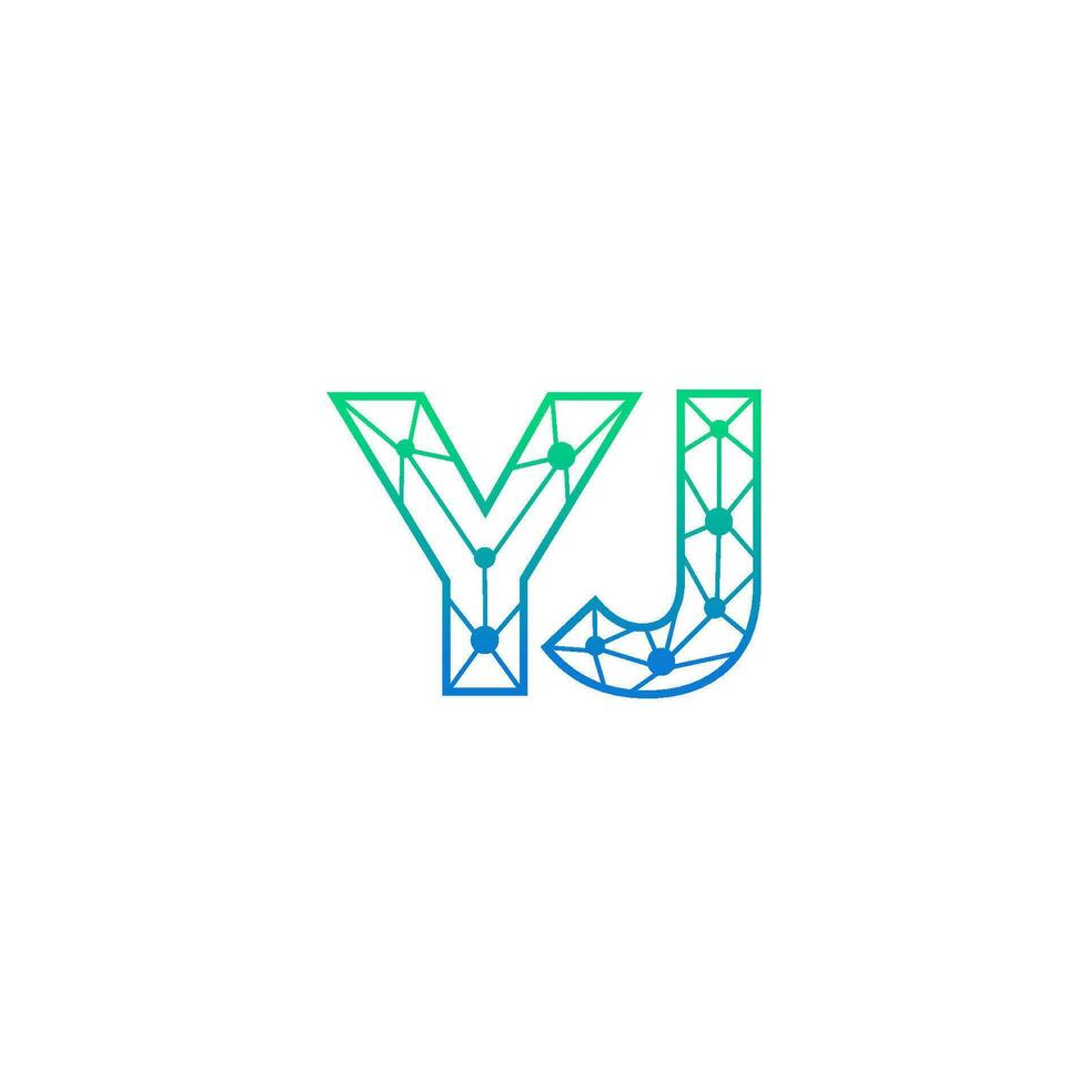 Abstract letter YJ logo design with line dot connection for technology and digital business company. vector