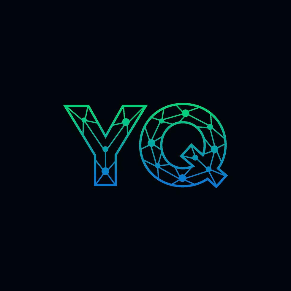 Abstract letter YQ logo design with line dot connection for technology and digital business company. vector