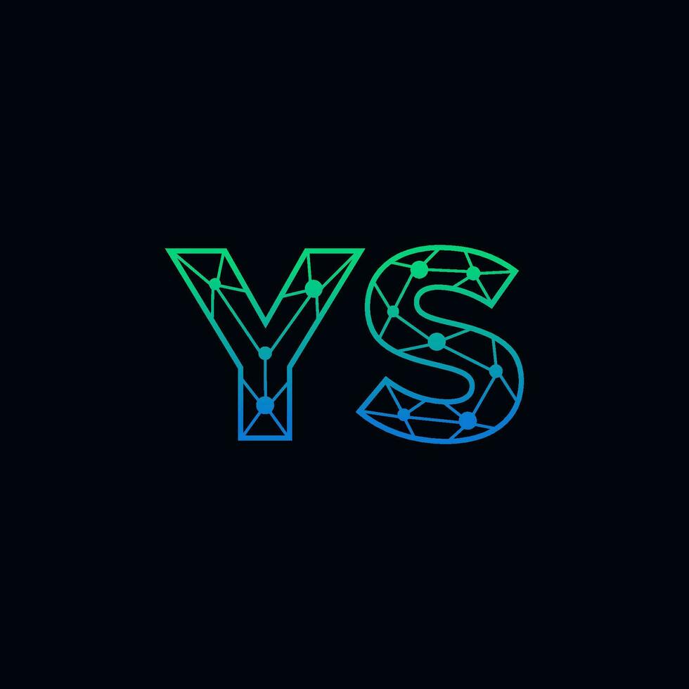 Abstract letter YS logo design with line dot connection for technology and digital business company. vector