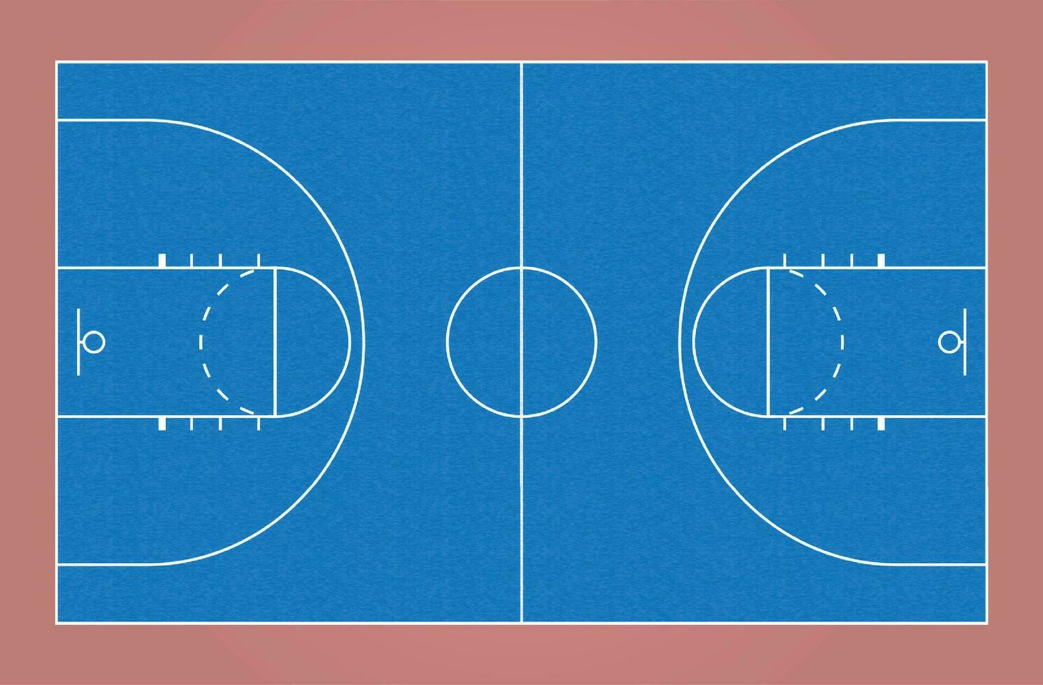 Basketball court graphic design, perfect for education or examples. vector