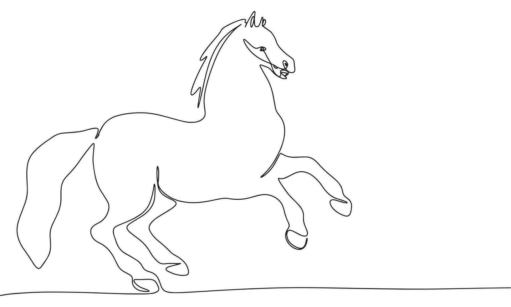 Abstract horse in continuous line art drawing style. Minimalist black linear sketch isolated on white background. Vector illustration