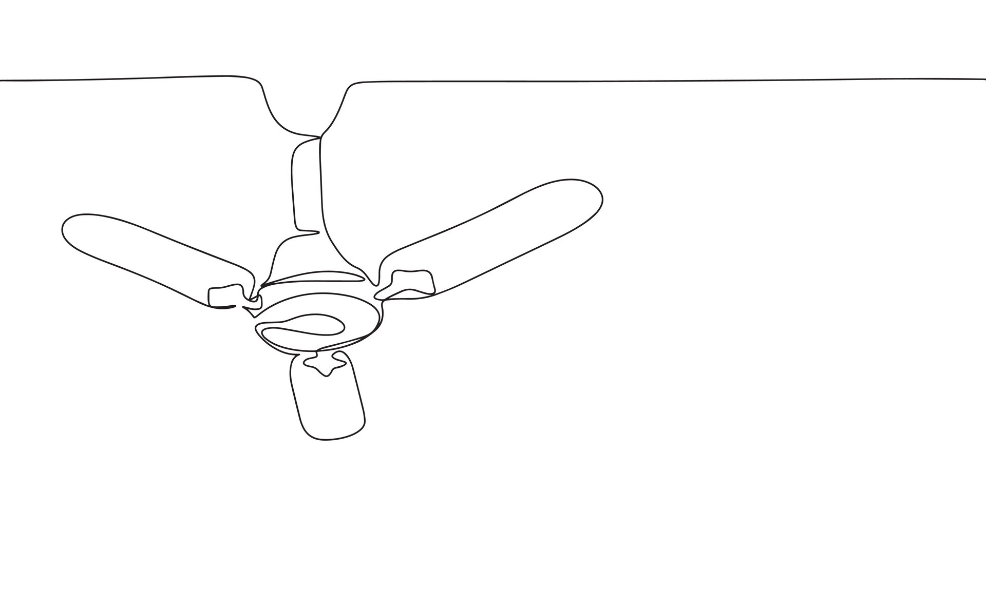 Continuous Line Ceiling Fan Art Single