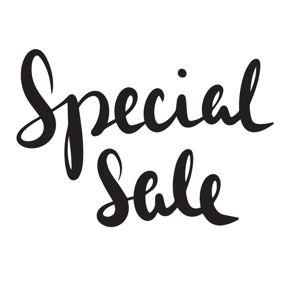 Special Sale Calligraphy Black Color Text on White Background vector