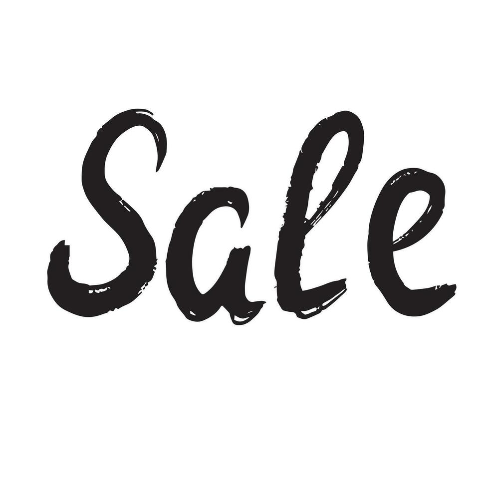 Sale. Hand lettering inscription. Vector calligraphy. Vector handwritten text. Usable for cards and posters, sale billboards and signs, banner.