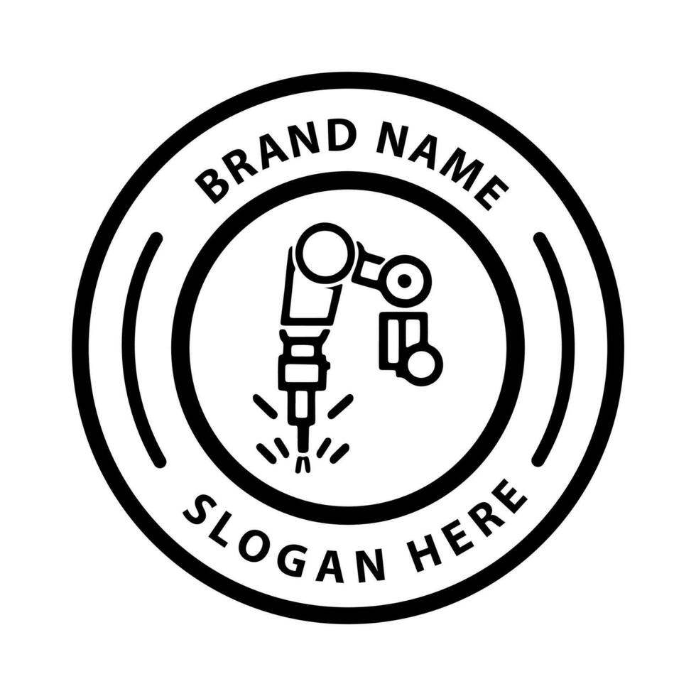 Robotic hand manipulator silhouette symbol icon. vector